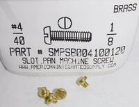 #4-40X1/8 PAN HEAD SLOTTED MACHINE SCREW BRASS