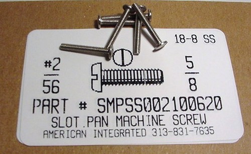 #2-56X5/8 PAN HEAD SLOTTED MACHINE SCREW 18-8 STAINLESS STEEL