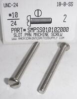 #10-24X2 PAN HEAD SLOTTED MACHINE SCREW 18-8 STAINLESS STEEL