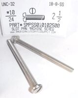 #10-24X2-1/2 PAN HEAD SLOTTED MACHINE SCREW 18-8 STAINLESS STEEL