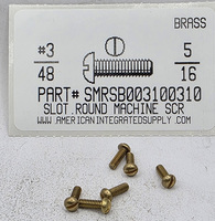 #3-48X5/16 ROUND HEAD SLOTTED MACHINE SCREW BRASS