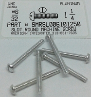 #6-32X1-1/4 ROUND HEAD SLOTTED MACHINE SCREW ALUMINUM (DISCONTINUED)