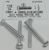 #10-24X1-1/2 ROUND HEAD SLOTTED MACHINE SCREW ALUMINUM