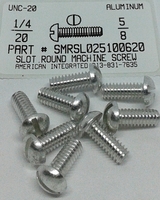 1/4-20X5/8 ROUND HEAD SLOTTED MACHINE SCREW ALUMINUM