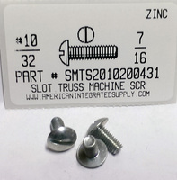 #10-32X7/16 TRUSS HEAD SLOTTED MACHINE SCREW STEEL ZINC PLATED
