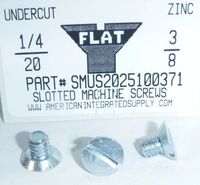 1/4-20X3/8 UNDERCUT FLAT HEAD SLOTTED MACHINE SCREW STEEL ZINC PLATED (DISCONTINUED)