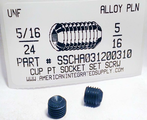5/16-24X5/16 SOCKET SET SCREW CUP POINT ALLOY STEEL PLAIN
