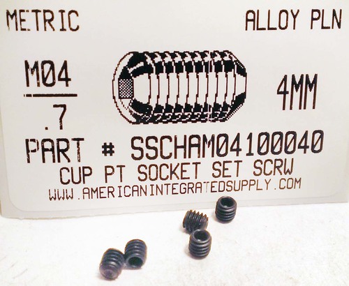 M4-.70X4mm SOCKET SET SCREW CUP POINT 45H STEEL BLACK D916