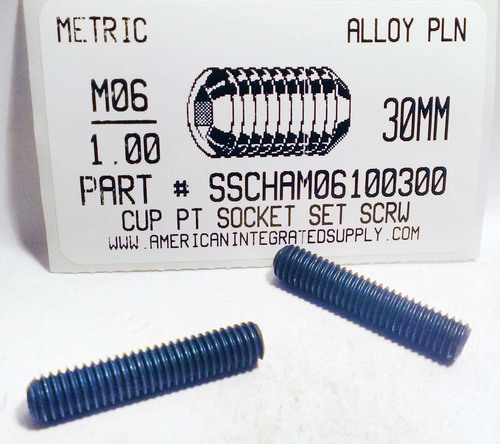 M6-1.00X30mm SOCKET SET SCREW CUP POINT 45H STEEL BLACK D916