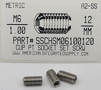 M6-1.00X12MM SOCKET SET SCREW CUP POINT A2 STAINLESS STEEL D916