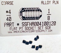 #4-40X1/8 SOCKET SET SCREW FLAT POINT ALLOY STEEL PLAIN