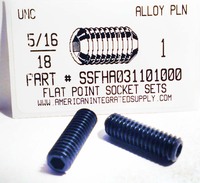 5/16-18X1 SOCKET SET SCREW FLAT POINT ALLOY STEEL PLAIN