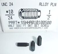 #10-24X1/2 SOCKET SET SCREW HALF DOG POINT ALLOY STEEL PLAIN