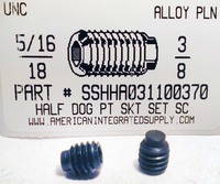 5/16-18X3/8 SOCKET SET SCREW HALF DOG POINT ALLOY STEEL PLAIN
