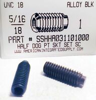 5/16-18X1 SOCKET SET SCREW HALF DOG POINT ALLOY STEEL PLAIN