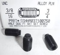 3/8-16X3/4 SOCKET SET SCREW HALF DOG POINT ALLOY STEEL PLAIN