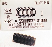 3/8-16X1 SOCKET SET SCREW HALF DOG POINT ALLOY STEEL PLAIN
