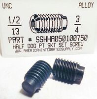 1/2-13X3/4 SOCKET SET SCREW HALF DOG POINT ALLOY STEEL PLAIN