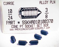 #10-24X3/8 SOCKET SET SCREW CONE POINT ALLOY STEEL PLAIN