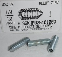 1/4-20X1 SOCKET SET SCREW CONE POINT ALLOY STEEL ZINC PLATED (DISCONTINUED)