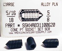 5/16-18X5/8 SOCKET SET SCREW CONE POINT ALLOY STEEL PLAIN