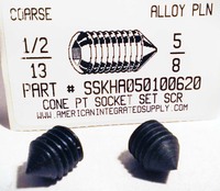 1/2-13X5/8 SOCKET SET SCREW CONE POINT ALLOY STEEL BLACK