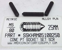 M5-.80X25MM SOCKET SET SCREW CONE POINT STEEL PLAIN D914