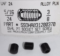5/16-24X3/8 SOCKET SET SCREW OVAL POINT ALLOY STEEL PLAIN