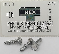 #10X5/8 HEX HEAD TAPPING SCREW A,AB STEEL ZINC PLATED