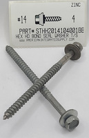#14X4 HEX HEAD TAPPING SCREW STEEL ZINC PLATED WITH BONDED SEALING WASHER