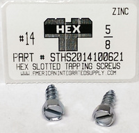 #14X5/8 HEX HEAD SLOTTED TAPPING SCREW A,AB STEEL ZINC PLATED (DISCONTINUED)