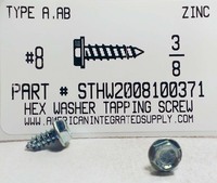 #8X3/8 HEX WASHER HEAD TAPPING SCREW AB STEEL ZINC PLATED (DISCONTINUED)