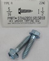 5/16X1-1/2 HEX WASHER HEAD TAPPING SCREW A STEEL ZINC PLATED