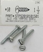 #10X1-1/2 PAN HEAD SLOTTED TAPPING SCREW A STEEL ZINC PLATED (DISCONTINUED)