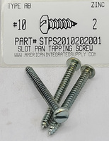 #10X2 PAN HEAD SLOTTED TAPPING SCREW AB STEEL ZINC PLATED (DISCONTINUED)