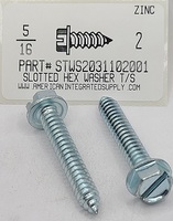 5/16X2 HEX WASHER HEAD SLOTTED TAPPING SCREW A STEEL ZINC PLATED