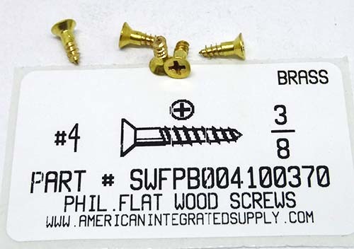 4 X 1/2\" Antique Brass Flat Head Phillips Wood Screws - Pack Of 25...