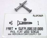 #6X1 FLAT HEAD PHILLIPS WOOD SCREW ALUMINUM
