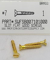 #7X1 FLAT HEAD SLOTTED WOOD SCREW BRASS
