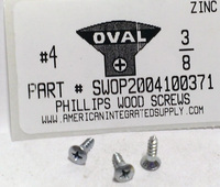 #4X3/8 OVAL HEAD PHILLIPS WOOD SCREW STEEL ZINC PLATED
