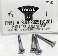 #5X1 OVAL HEAD PHILLIPS WOOD SCREW STEEL ZINC PLATED