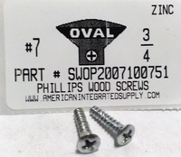 #7X3/4 OVAL HEAD PHILLIPS WOOD SCREW STEEL ZINC PLATED