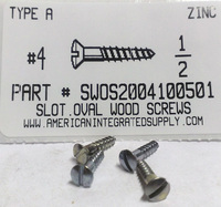#4X1/2 OVAL HEAD SLOTTED WOOD SCREW STEEL ZINC PLATED (DISCONTINUED)