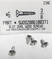 #6X3/8 OVAL HEAD SLOTTED WOOD SCREW STEEL ZINC PLATED (DISCONTINUED)