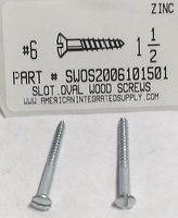 #6X1-1/2 OVAL HEAD SLOTTED WOOD SCREW STEEL ZINC PLATED (DISCONTINUED)