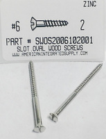 #6X2 OVAL HEAD SLOTTED WOOD SCREW STEEL ZINC PLATED (DISCONTINUED)