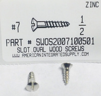 #7X1/2 OVAL HEAD SLOTTED WOOD SCREW STEEL ZINC PLATED (DISCONTINUED)