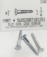 #7X1-1/4 OVAL HEAD SLOTTED WOOD SCREW STEEL ZINC PLATED