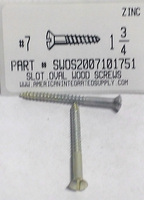 #7X1-3/4 OVAL HEAD SLOTTED WOOD SCREW STEEL ZINC PLATED (DISCONTINUED)