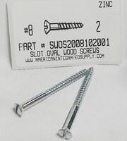 #8X2 OVAL HEAD SLOTTED WOOD SCREW STEEL ZINC PLATED (DISCONTINUED)